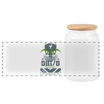 Underground Skull - Panoramic Cookie Jar with Wooden Lid - white - Front
