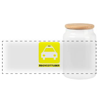 Taxi Boycott UBER - Boîte à biscuits avec couvercle en bois - blanc - Devant