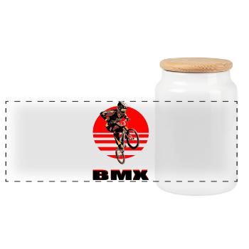 Vélo BMX - Boîte à biscuits avec couvercle en bois - blanc - Devant