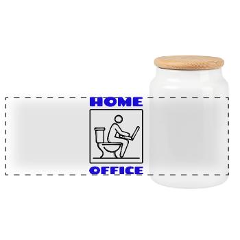 Laptop Profession Home Office Statement Job Office Humor - Panoramic Cookie Jar with Wooden Lid - white - Front