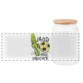 Le football inspire - Boîte à biscuits avec couvercle en bois - blanc - Devant