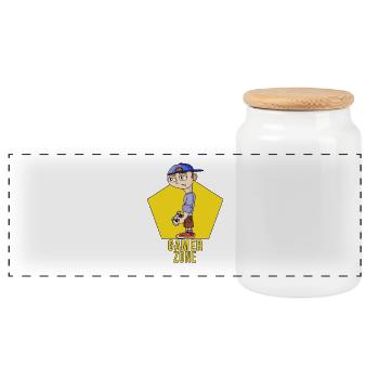 Gamer Zone - Panoramic Cookie Jar with Wooden Lid - white - Front