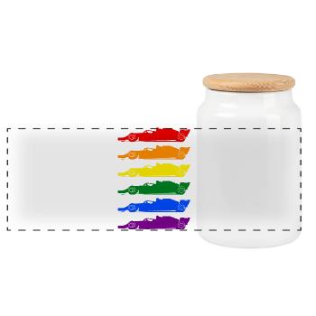 Voiture de course LGBT lgbtqia pride - Boîte à biscuits avec couvercle en bois - blanc - Devant