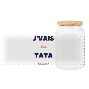 Je vais être tata bordel - Boîte à biscuits avec couvercle en bois - blanc - Devant