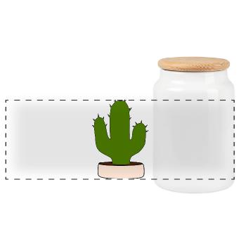 Cactus, cactus, plantes succulentes, plantes - Boîte à biscuits avec couvercle en bois - blanc - Devant
