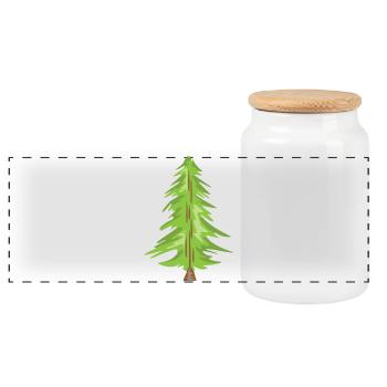 Tannenbaum christmas Weihnachten Wald Baum Bäume - Panorama Keksdose mit Holzdeckel - Weiß - Vorne