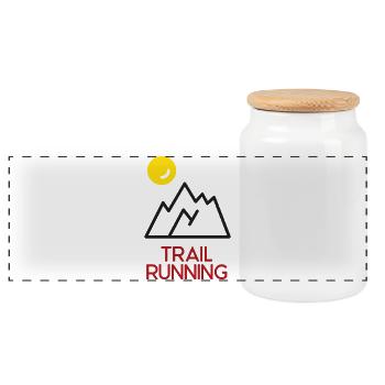 Trailrunning - Panorama Keksdose mit Holzdeckel - Weiß - Vorne