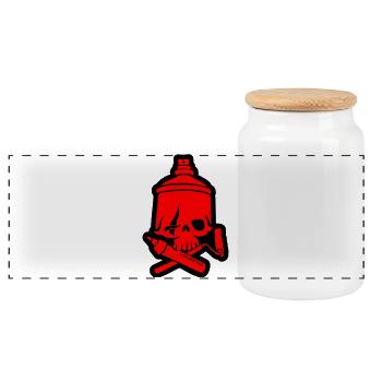SkullCan Cano - Panoramic Cookie Jar with Wooden Lid - white - Front