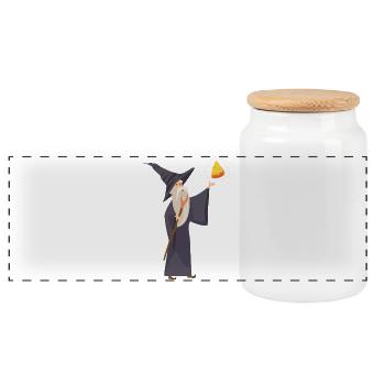 Magicien invoque la pizza – Fantasy RPG Design - Boîte à biscuits avec couvercle en bois - blanc - Devant