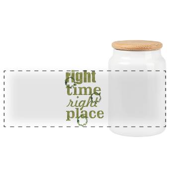 right time - Panorama Keksdose mit Holzdeckel - Weiß - Vorne