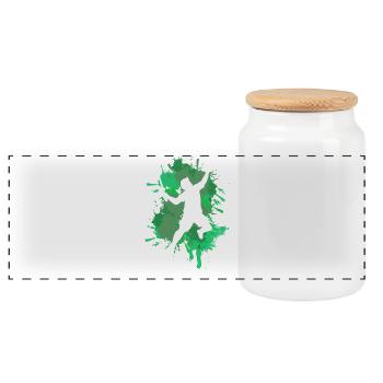 Badminton - Boîte à biscuits avec couvercle en bois - blanc - Devant