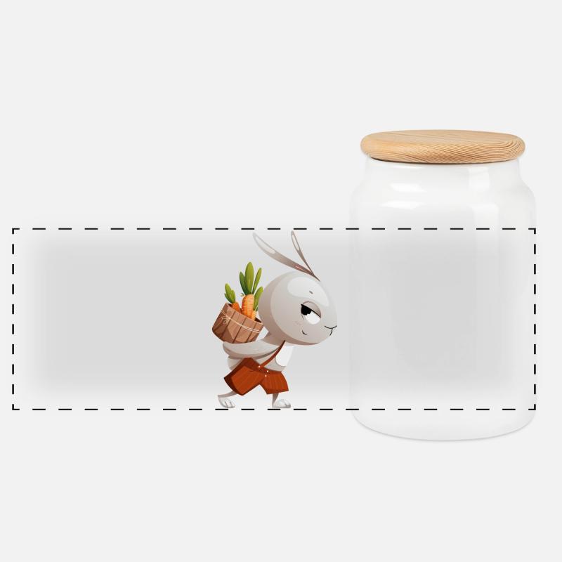 Gartenarbeit, Gartenarbeit, Gärtner - Panorama Keksdose mit Holzdeckel - Weiß