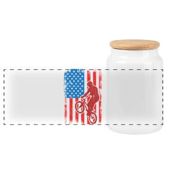 BMX États-Unis - Boîte à biscuits avec couvercle en bois - blanc - Devant