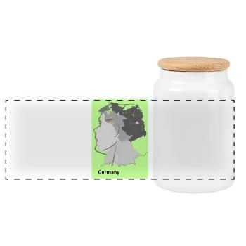 Carte de l’Allemagne avec dégradé et drapeaux - Boîte à biscuits avec couvercle en bois - blanc - Devant