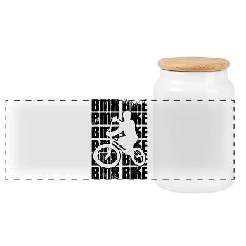 Rider de BMX - Boîte à biscuits avec couvercle en bois - blanc - Devant