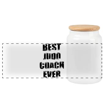 Entraîneur de judo - Boîte à biscuits avec couvercle en bois - blanc - Devant