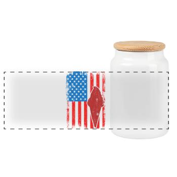 Ice Cream 4th of July USA - Panoramic Cookie Jar with Wooden Lid - white - Front