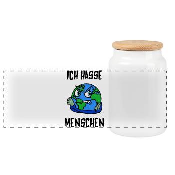 Erde Statement Umwelt Erderwärmung Umweltschäden - Panorama Keksdose mit Holzdeckel - Weiß - Vorne