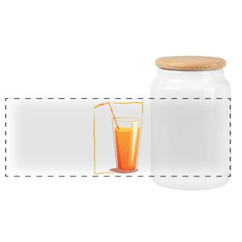 Drink in a frame - Panoramic Cookie Jar with Wooden Lid - white - Front