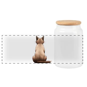 Tonkinois - Boîte à biscuits avec couvercle en bois - blanc - Devant