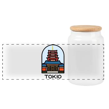 Tokio - Senso-ji Tempel - Panorama Keksdose mit Holzdeckel - Weiß - Vorne