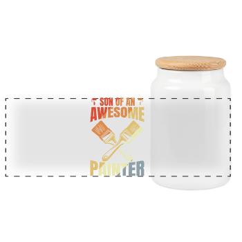 Fils d’un grand peintre - Boîte à biscuits avec couvercle en bois - blanc - Devant