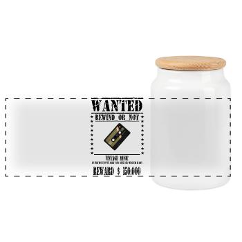 WANTED CASSETTE AUDIO - Boîte à biscuits avec couvercle en bois - blanc - Devant