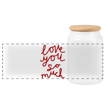 Écrit à la main Love You So Much Design - Boîte à biscuits avec couvercle en bois - blanc - Devant