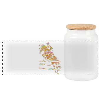 Rider Show Jumping - Panoramic Cookie Jar with Wooden Lid - white - Front
