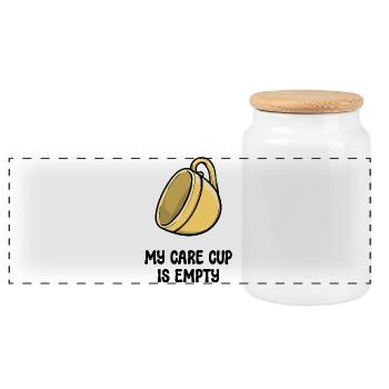 I don't care about funny sayings - Panoramic Cookie Jar with Wooden Lid - white - Front
