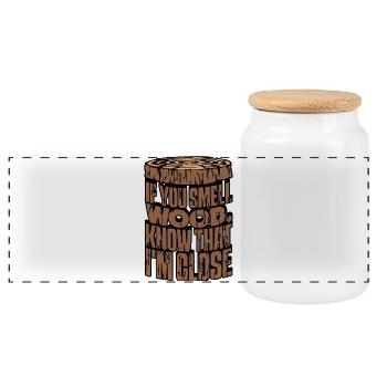 Holzarbeit Baumfäller Statement Holz Holzfäller - Panorama Keksdose mit Holzdeckel - Weiß - Vorne