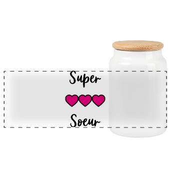 SUPER SISTER - Panoramic Cookie Jar with Wooden Lid - white - Front