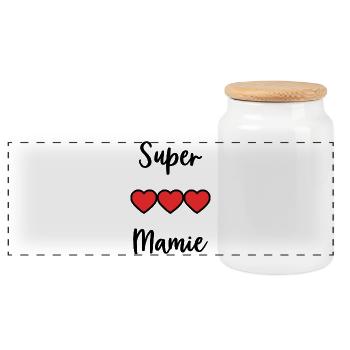 SUPER MAMIE - Boîte à biscuits avec couvercle en bois - blanc - Devant