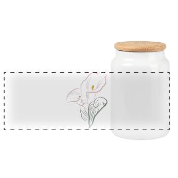 CALLA mix cold - Panorama Keksdose mit Holzdeckel - Weiß - Vorne