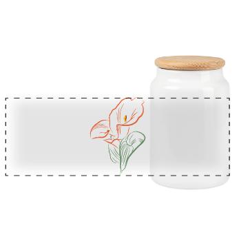 CALLA AutmnOrange - Boîte à biscuits avec couvercle en bois - blanc - Devant