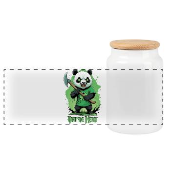 Zombie Panda - Panorama Keksdose mit Holzdeckel - Weiß - Vorne