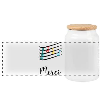 MAÎTRESSE. MAITRE. MERCI. MERCI MAÎTRESSE - Boîte à biscuits avec couvercle en bois - blanc - Devant