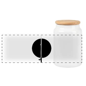 Fishing rod - Panoramic Cookie Jar with Wooden Lid - white - Front