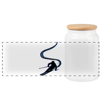 Fun on the slopes Winter sports Snow Winter skiers - Panoramic Cookie Jar with Wooden Lid - white - Front