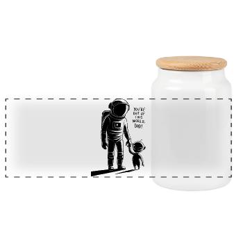 You're out of this world, daddy - Panoramic Cookie Jar with Wooden Lid - white - Front