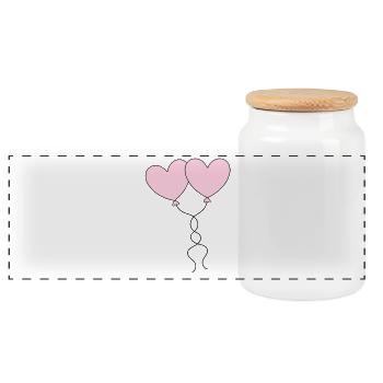 Cœur rose cadeau de la Saint-Valentin en cœur rose - Boîte à biscuits avec couvercle en bois - blanc - Devant