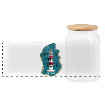 Schottland Lighthouse Tarbat Ness, Nordseeküste - Panorama Keksdose mit Holzdeckel - Weiß - Vorne