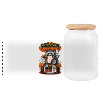 Ambulance Service - Fun Shirt Design - Panoramic Cookie Jar with Wooden Lid - white - Front