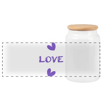 LIEBE. PAAR. GERADE VERHEIRATET. Junggesellinnenabschied. VALENTINSTAG. - Panorama Keksdose mit Holzdeckel - Weiß - Vorne