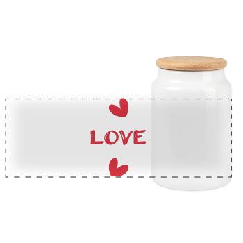 HERZ. PAAR. GERADE VERHEIRATET. Junggesellinnenabschied. VALENTINSTAG. - Panorama Keksdose mit Holzdeckel - Weiß - Vorne