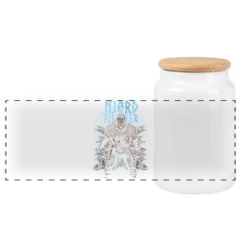 Njørd Fisker - Viking - blue - Panorama Keksdose mit Holzdeckel - Weiß - Vorne