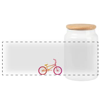 Bike Revolution Yoga Motivational Design - Panoramic Cookie Jar with Wooden Lid - white - Front