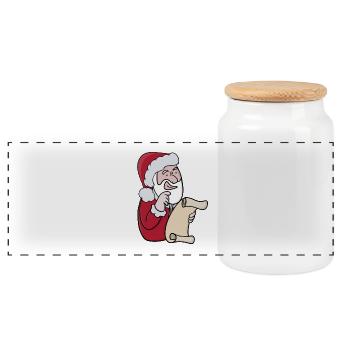 La liste des vilains ou des gentils du Père Noël - Boîte à biscuits avec couvercle en bois - blanc - Devant