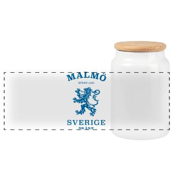 MALMÖ, Sverige, Suède - Boîte à biscuits avec couvercle en bois - blanc - Devant