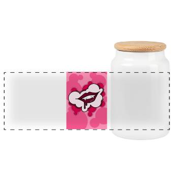 Vampire Kiss - Panoramic Cookie Jar with Wooden Lid - white - Front